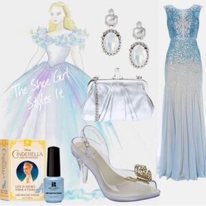 Melissa CINDERELLA Lavender clear heels with Gold Butterfly Accent